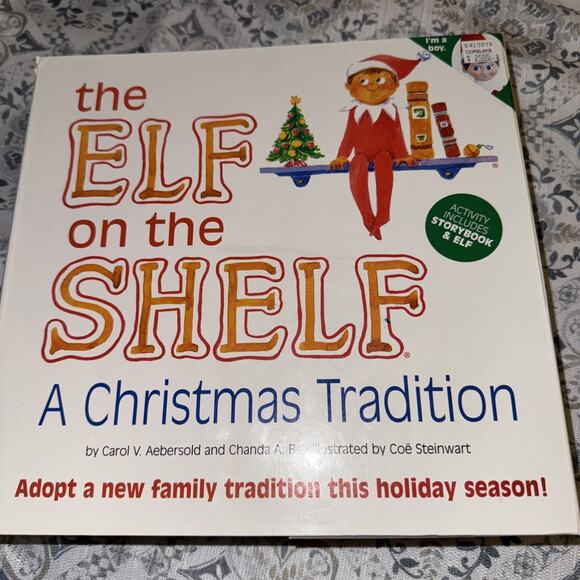 Vtg CCA & B Elf on a Shelf Boy 12 In Doll Brown Hair Blue Eyes With Book In Box - Picture 1 of 13